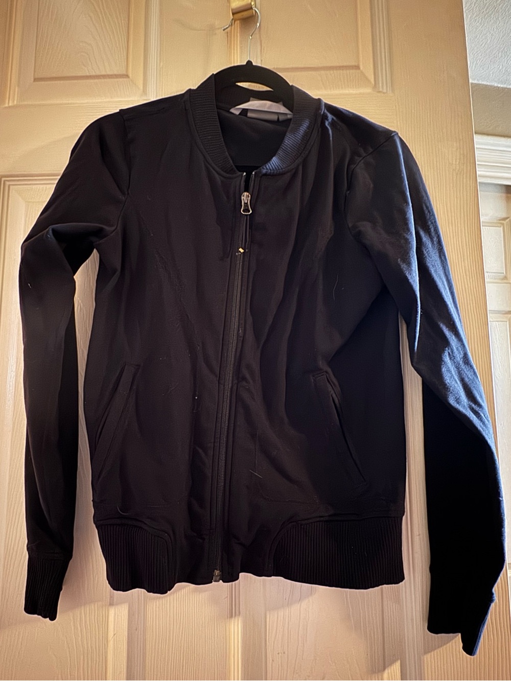 Athleta Black Bomber Jacket